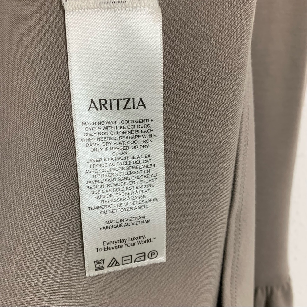 Aritzia Wilfred Sleeveless GoodLux Bloomsbury Mini Dress Brown Sz Small - Picture 6 of 7